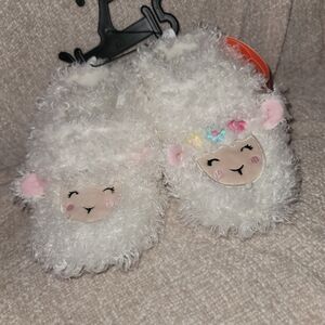 Fluffy White Sheep Kids Slippers